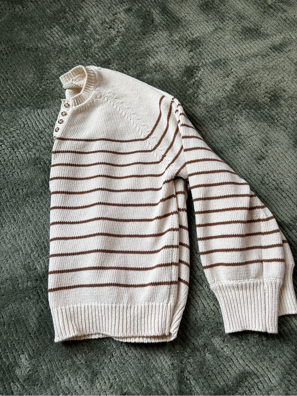 Sézane Leontine Sweater ecru and brown stripe M